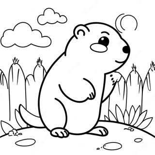 Groundhog Day Coloring Page | Groundhog Day coloring page