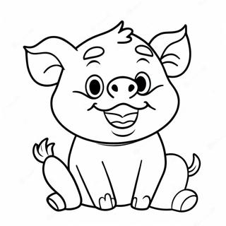Cheerful Porky the Pig Coloring Page | Porky the Pig coloring page