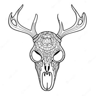 Deer Skull Coloring Page | Deer Skull coloring page