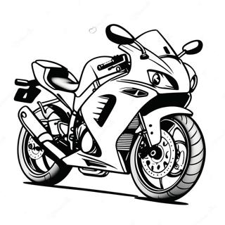 Kawasaki Ninja Sports Bike Coloring Page | Kawasaki Motorcycle coloring page