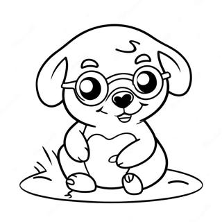 Cute Mole with Glasses Coloring Page | Mole Day coloring page