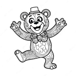 Colorful Grateful Dead Bear Dancing Coloring Page | Grateful Dead Bear coloring page
