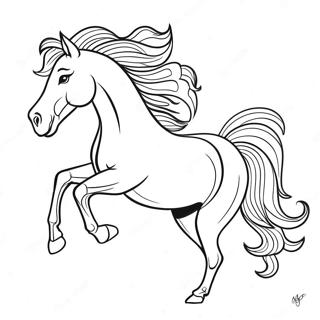 Majestic Horse Galloping Coloring Page | Horse and Dog coloring page