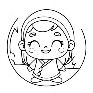 Cute Genya Character Coloring Page | Genya coloring page