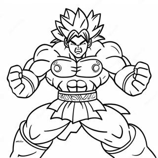 Broly in Battle Pose Coloring Page | Broly coloring page