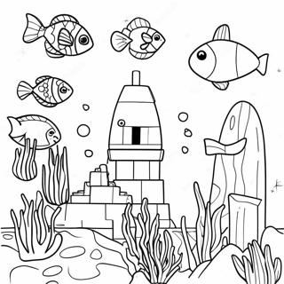 Colorful Deep Sea Lego City Coral Reef Coloring Page | Deep Sea Lego City coloring page