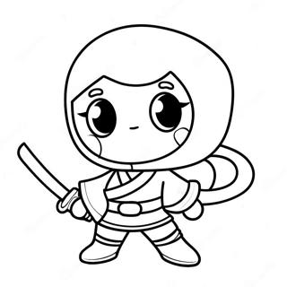 Cute Ninja Girl Coloring Page | Ninja Girl coloring page