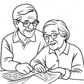 Heartwarming Grandparents Coloring Page | Grandparents Day coloring page