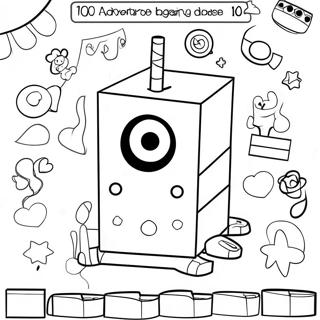Colorful Numberblocks 1000 Adventure Coloring Page | Numberblocks 1000 coloring page