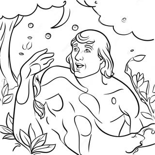 The Fall of Man Biblical Scene Coloring Page | The Fall of Man coloring page