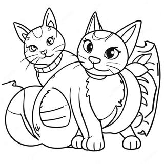 Fierce Warrior Cats in Battle Coloring Page | Kits Warrior Cats coloring page