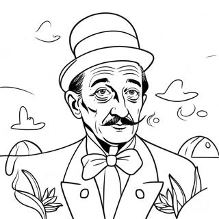 Salvador Dali Surrealist Artwork Coloring Page | Salvador Dali coloring page