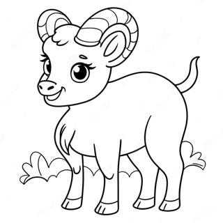 Cute Capricorn Goat Coloring Page | Capricorn coloring page