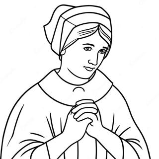 St. Elisabeth Ann Seton Betend Ausmalbild | St. Elisabeth Ann Seton Ausmalbild