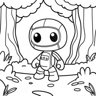 Adventurous Sackboy in a Forest Coloring Page | Sackboy coloring page