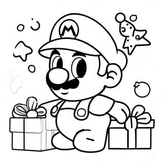 Mario Christmas Coloring Page | Mario Christmas coloring page