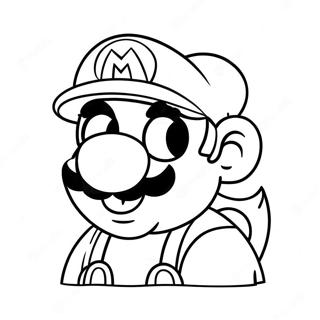 Mario with Santa Hat Coloring Page | Mario Christmas coloring page