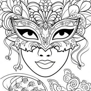 Elegant Masquerade Mask Coloring Page | Masquerade Mask coloring page
