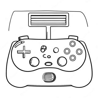 Vintage Game Controller Coloring Page | Controller coloring page