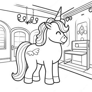 Magical Unicorn Academy Classroom Coloring Page | Unicorn Academy coloring page