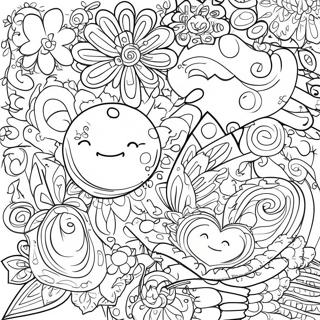 Whimsical Scribbles Coloring Page | Scribbles and Ink coloring page