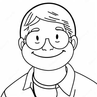 Mike with a Big Smile Coloring Page | Mike coloring page