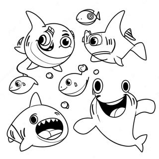 Funny Shark Tale Characters Coloring Page | Shark Tale coloring page