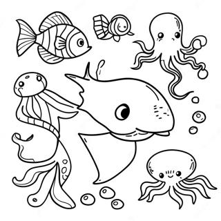 Sea Animals Coloring Page | Sea Animals coloring page