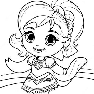 Page à colorier de Leah Shimmer et Shine | Page de coloriage Leah Brille et Éclat