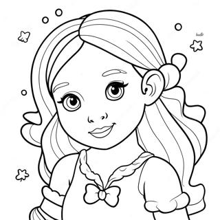 Page à colorier de Leah avec des étincelles magiques | Page de coloriage Leah Brille et Éclat