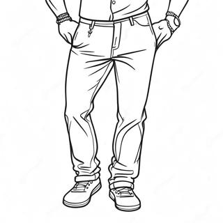 Basic Pants Coloring Page | Pants coloring page