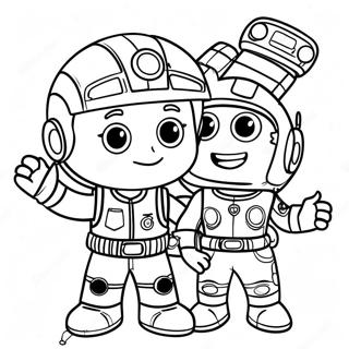 Rusty Rivets Team Adventure Coloring Page | Rusty Rivets coloring page