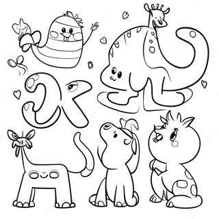 Fun ABCs with Animals Coloring Page | ABCs coloring page