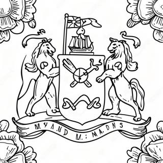 Maryland State Flag Coloring Page | Maryland coloring page
