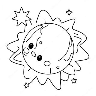 Colorful Meteor Coloring Page | Meteor coloring page
