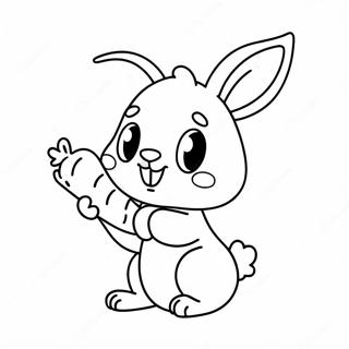 Cute Bunny Holding a Carrot Coloring Page | Bunny with Carrot coloring page