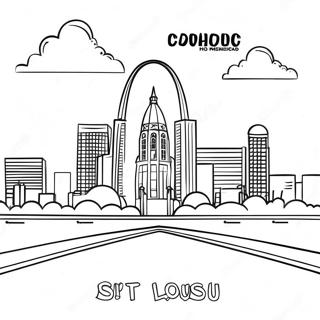 St Louis City Skyline Coloring Page | St Louis coloring page