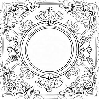 Decorative Mirror Coloring Page | Mirror coloring page