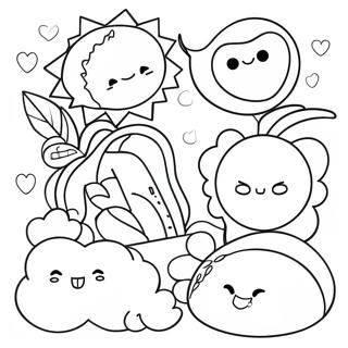 Aesthetic Stickers Coloring Page | Aesthetic Stickers coloring page
