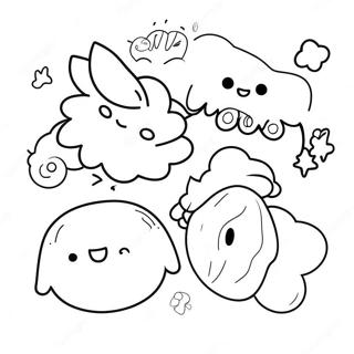 Cute Aesthetic Stickers Coloring Page | Aesthetic Stickers coloring page
