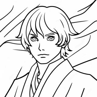 Dazai with a Mysterious Expression Coloring Page | Dazai coloring page