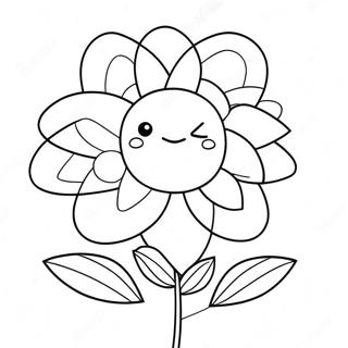 Kawaii Flower Coloring Page | Kawaii Flower coloring page