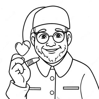 Cheerful Dentist with Santa Hat Coloring Page | Christmas Dental coloring page