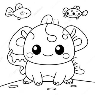 Squishmallow Axolotl Coloring Page | Squishmallow Axolotl coloring page