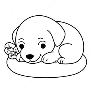 Sleeping Puppy Coloring Page | Sleeping Puppy coloring page