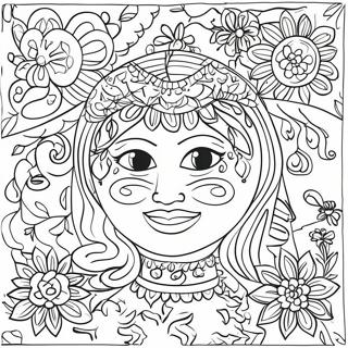Arte Popular Mexicano Simple Páginas para Colorear