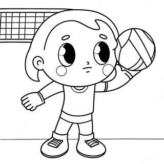 Adorable Volleyball Player Coloring Page | Cute Volleyball Quote coloring page