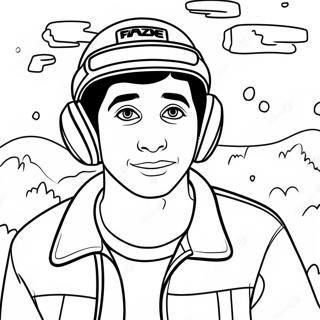 Faze Rug with a Fun Background Coloring Page | Faze Rug coloring page