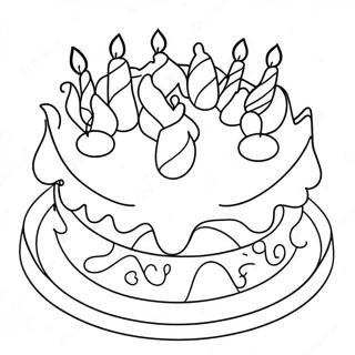 Colorful Birthday Cake for Mom Coloring Page | Happy Birthday Mom coloring page