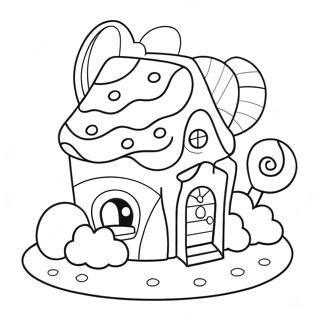 Candy House Coloring Page | Candy House coloring page